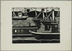 Ohne Titel [Boote im Hafen]