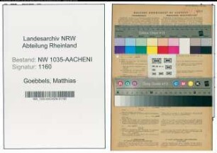 Entnazifizierung Matthias Goebbels , geb. 13.08.1893 (Maschinist)