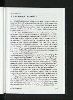 In uns lütt Dörp: Uns Schudel