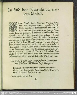 In suso hoc Numismate maioris Moduli