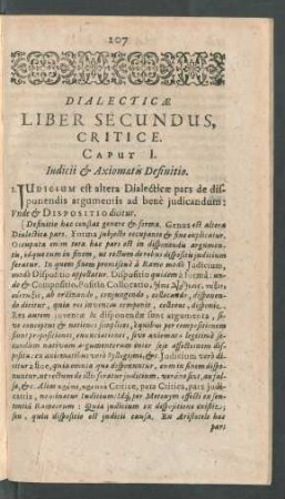 Caput I. Iudicii & Axiomatis Definitio.