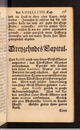 Dreyzehendes Capitul.
