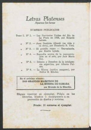 Numeros publicados