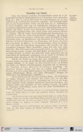 Porzellan (von Cassel, Fulda, Kelsterbach, Ansbach, Bayreuth, Baden, Poppelsdorf bei Bonn)