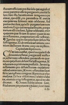 Quod ea quae in exequiis fiunt ... Capitulum septimum.