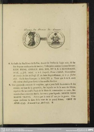 Deces du Prince de Dessau