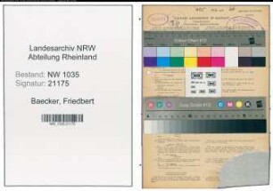 Entnazifizierung Friedbert Baecker , geb. 03.02.1915 ()