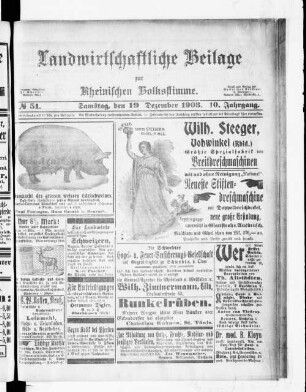 Landwirtschaftliche Beilage zur Rheinische Volksstimme. 1901-1904