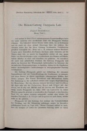 Die Bienen-Gattung Dasypoda Latr.
