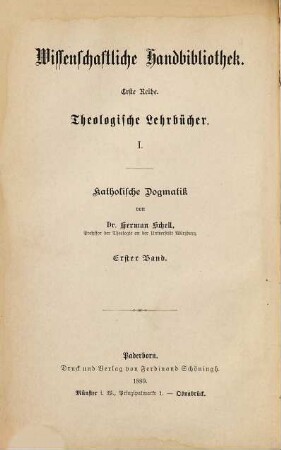 Katholische Dogmatik : in sechs Büchern, 1