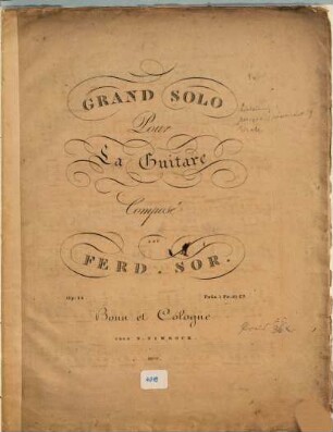 Grand solo pour la guitare : op: 14