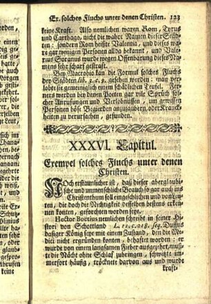 XXXVI. Capitul. Exempel solches Fluchs unter denen Christen.
