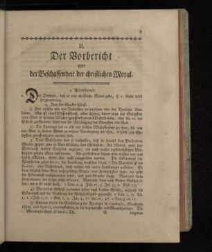 II. Der Vorbericht von der Beschaffenheit der christlichen Moral.