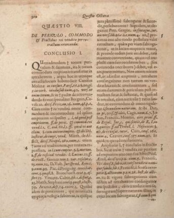Quaestio VIII. De Periculo, Commodo & Fructibus rei vendita per retractum revocandae.