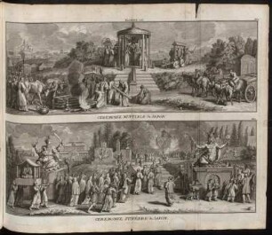 Planche LII. : No 1. Ceremonie Nuptiale du Japon ; No 2. Ceremonie Funébre du Japon