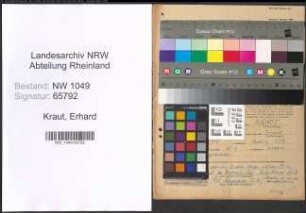 Entnazifizierung Erhard Kraut , geb. 01.05.1915 (Kaufmann)