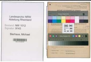 Entnazifizierung Michael Bierhaus , geb. 18.05.1888 (Dachdecker)
