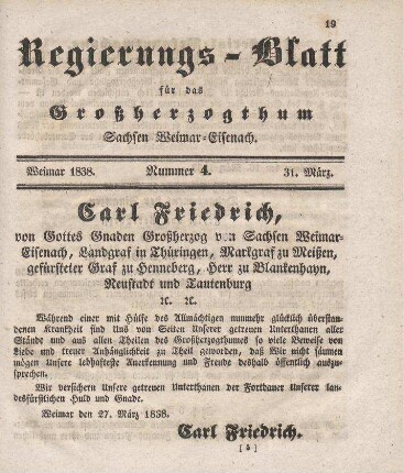Nr. 4 : 31. März 1838