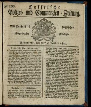 Nr. 105, Sonnabend, den 30sten December 1820