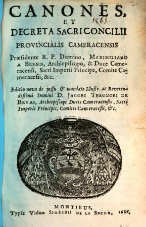 Canones et Decreta Sacri Concilii provincialis Cameracensis