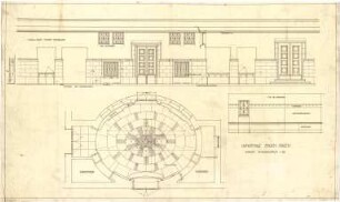 Billing, Hermann; Baden-Baden; Kunsthalle - Ovaler Eingangsraum (Wandabwicklung; Grundriss)