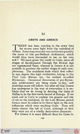 XI. Crete and Greece