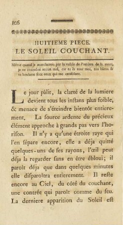 Huitieme Piece. Le Soleil Couchant