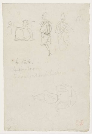 Stehende und hockende Figuren und Lastenträger