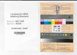 Entnazifizierung Josef Andermahr , geb. 14.12.1888 (Postsekretaer)