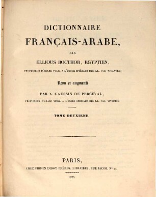Dictionnaire Français-Arabe. 2 (1829)