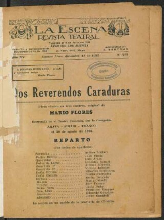 Dos reverendos caraduras : pieza cómica en tres cuadros