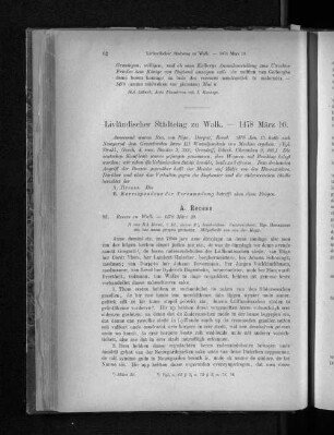 Livländischer Städtetag zu Walk. - 1478 März 10.