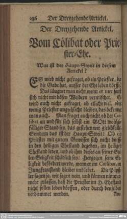 Der Dreyzehende Artickel, Vom Cölibat oder Priester-Ehe