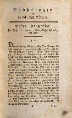 Leopolds M. A. Caldani's der Weltweisheit und Arzneykunde Doktors ... Physiologie des menschlichen Körpers