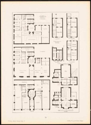 Grundrisse Frankfurt/Main, Göttingen, Düsseldorf: Grundrisse (aus: Moderne Neubauten, 4.Jg., 1898ff, hrsg. W. Kick)