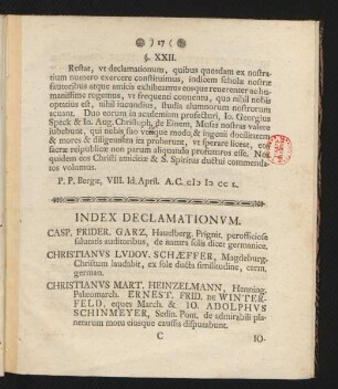 Index Declamationum.