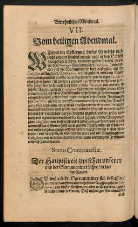 VII. Vom heiligen Abendmal.