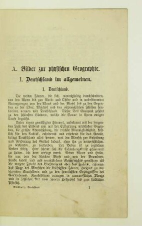 I. Deutschland im allgemeinen