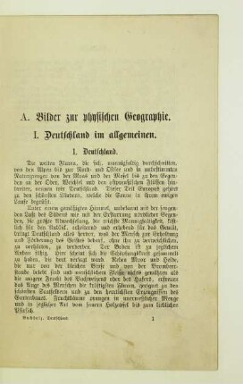 I. Deutschland im allgemeinen