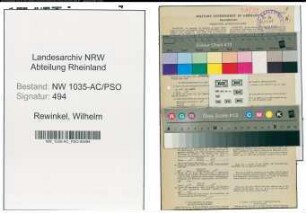 Entnazifizierung Wilhelm Rewinkel , geb. 25.05.1902 (Kaufmaennischer Angestellter)