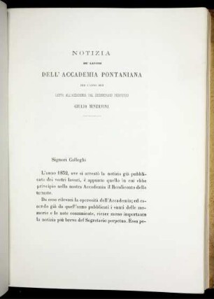Notizia De' Lavori Dell' Accademia Pontaniana