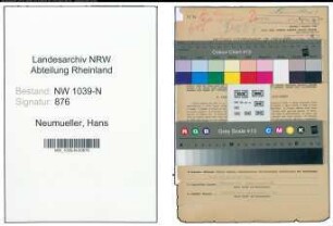 Entnazifizierung Hans Neumueller , geb. 05.02.1895 (Werksleiter)