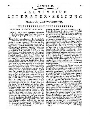 Leipziger Taschenbuch für Frauenzimmer zum Nutzen und Vergnügen. Für das Jahr 1787. Leipzig: Böhme [1787]