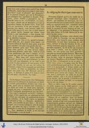 Le télégraphe électrique sous-marin.