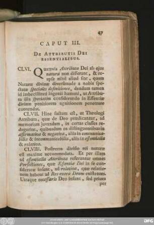 Caput III. De Attributis Dei Exxentialibus.