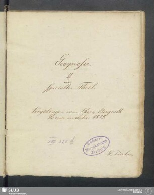 2: II. oder specieller Theil - XVII 328 8. (4) : Vorgetragen vom Herrn Bergrath Werner im Jahre 1815