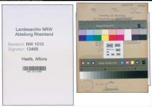 Entnazifizierung Alfons Haefs , geb. 07.07.1912 ()