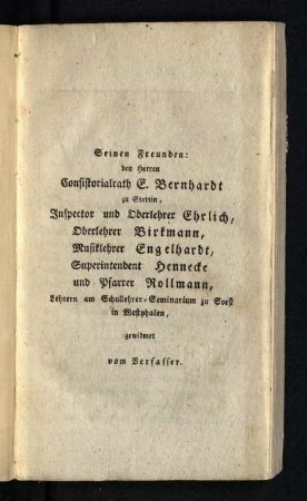 Seinen Freunden: ...