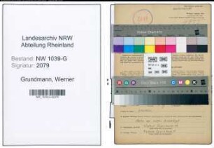 Entnazifizierung Werner Grundmann , geb. 21.09.1916 ()