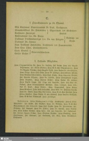 I. Parochialverein zu St. Thomä